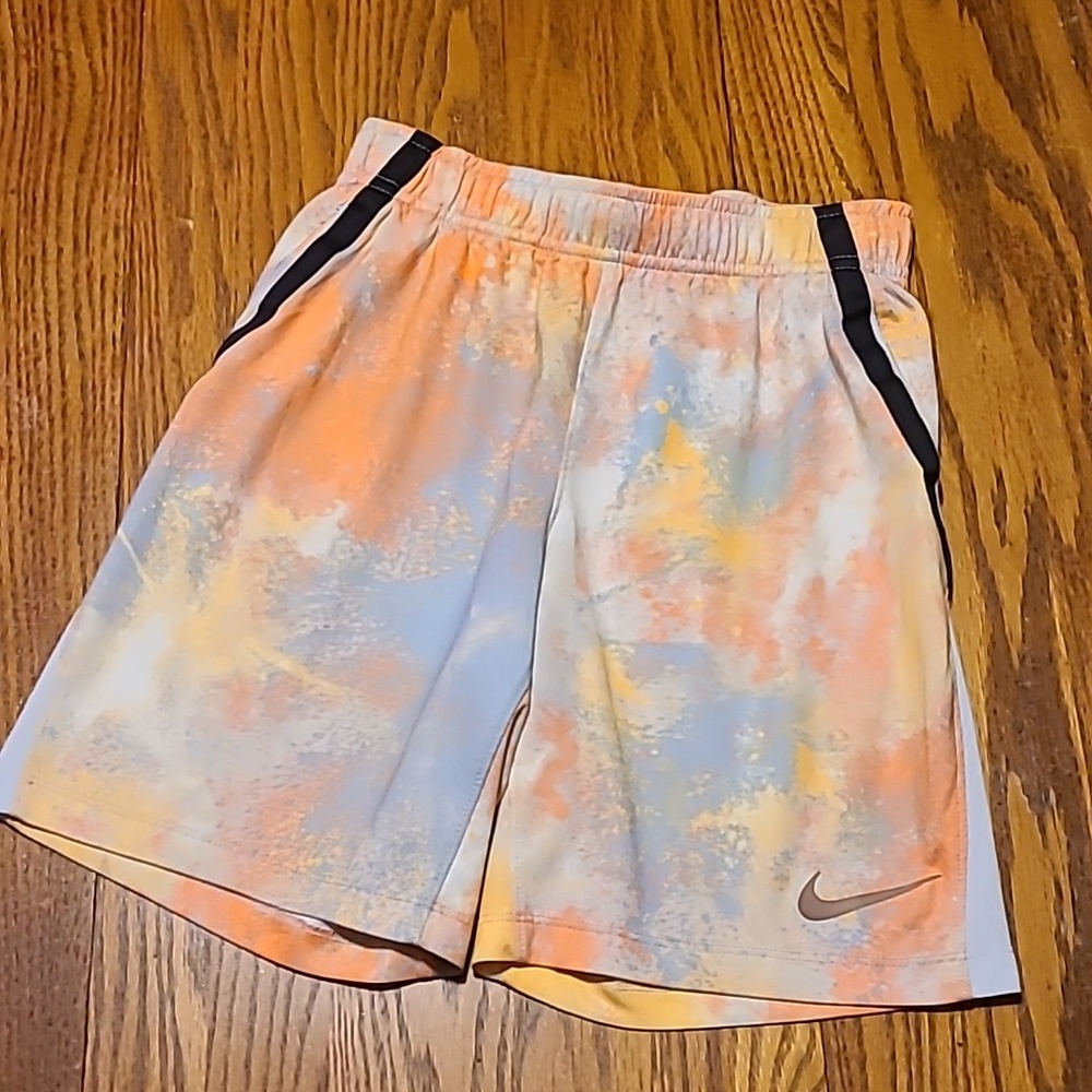 Nike Children's Athletic Shorts in Pastel Orange, Light Blue, Yellow